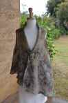 Eco dyed Hemp/silk vest can be worn 2 ways  small collar..........